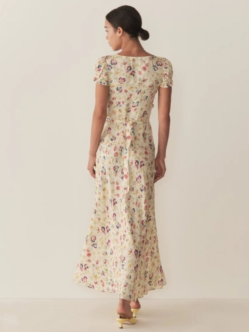 NEW DOEN Valerine SIlk Blend Dress Windswept Blooms Cream Floral | US XS - Picture 4 of 16